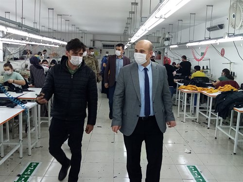 Kaymakamımız Hasan TAŞ' ın katılım ve koordinesinde üretim yapan işyerleri, tekstil, diğer işletme vb. yerleri denetimi yapıldı. 